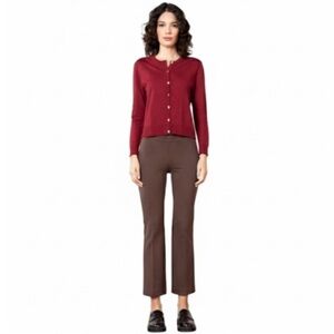 Avenue Montaigne Brown “LEO” Cropped And Flare Pants Size 2 New Without Tags!